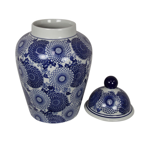 SandStoneSea Blue Willow Floral Ginger Jar Temple Webster